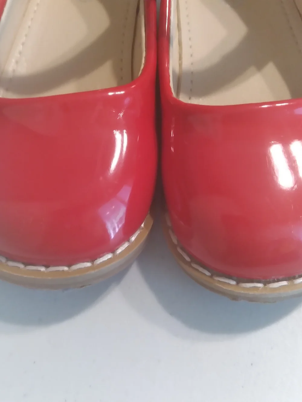 Girls' Red Patent Mary Jane Dress Shoes with Hook-and-Loop Strap